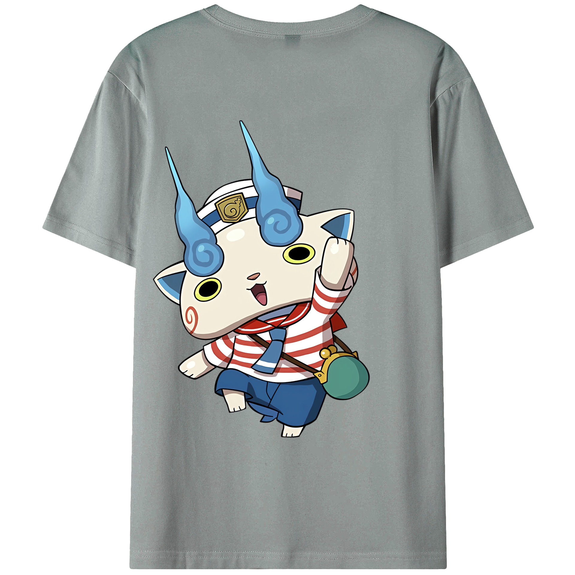 （画像用） 妖怪ウォッチ Yo-kai Watch 綿100％ メンズ半袖Tシャツ（バックプリント） 通気性